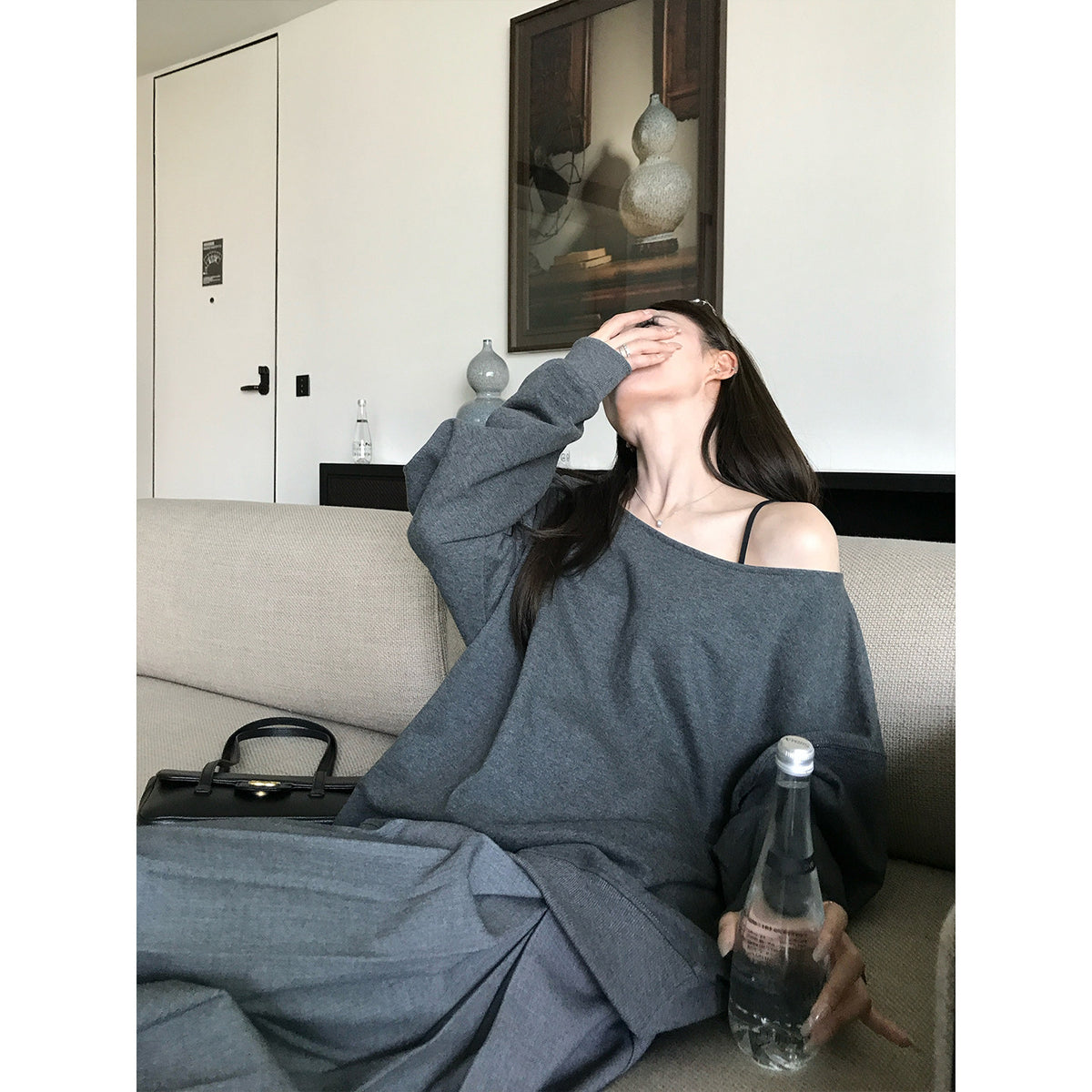 Women's Relaxed Off-Shoulder Hoodie alternate view