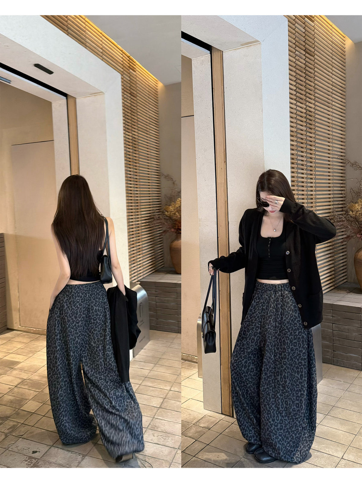 Women's Leopard-Print Wide-Leg Pants alternate view
