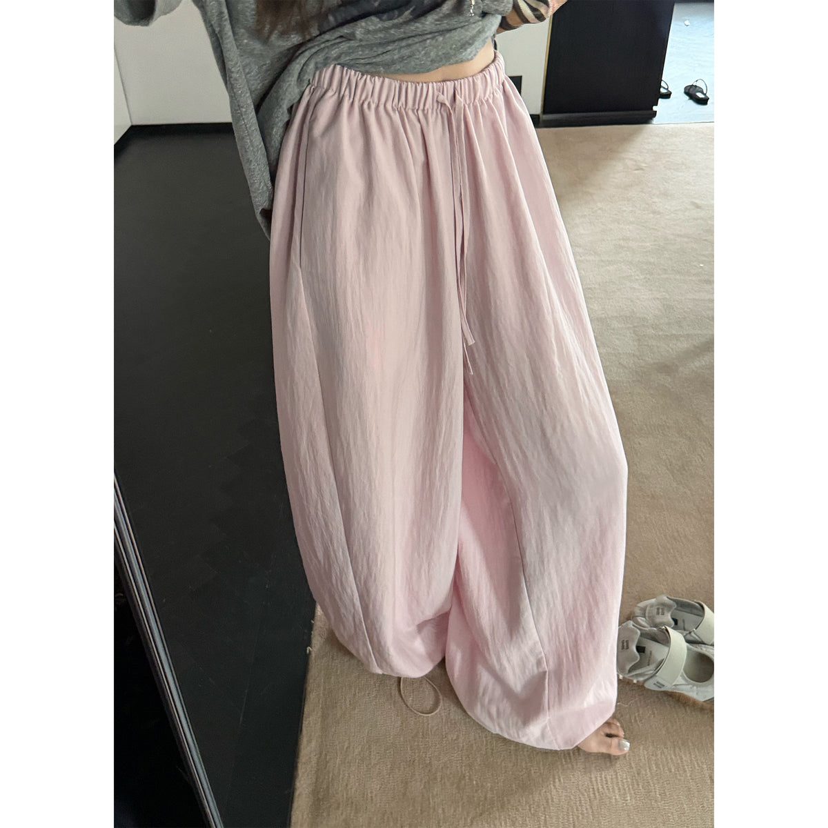 Women's Washed Wide-Leg Pants alternate view
