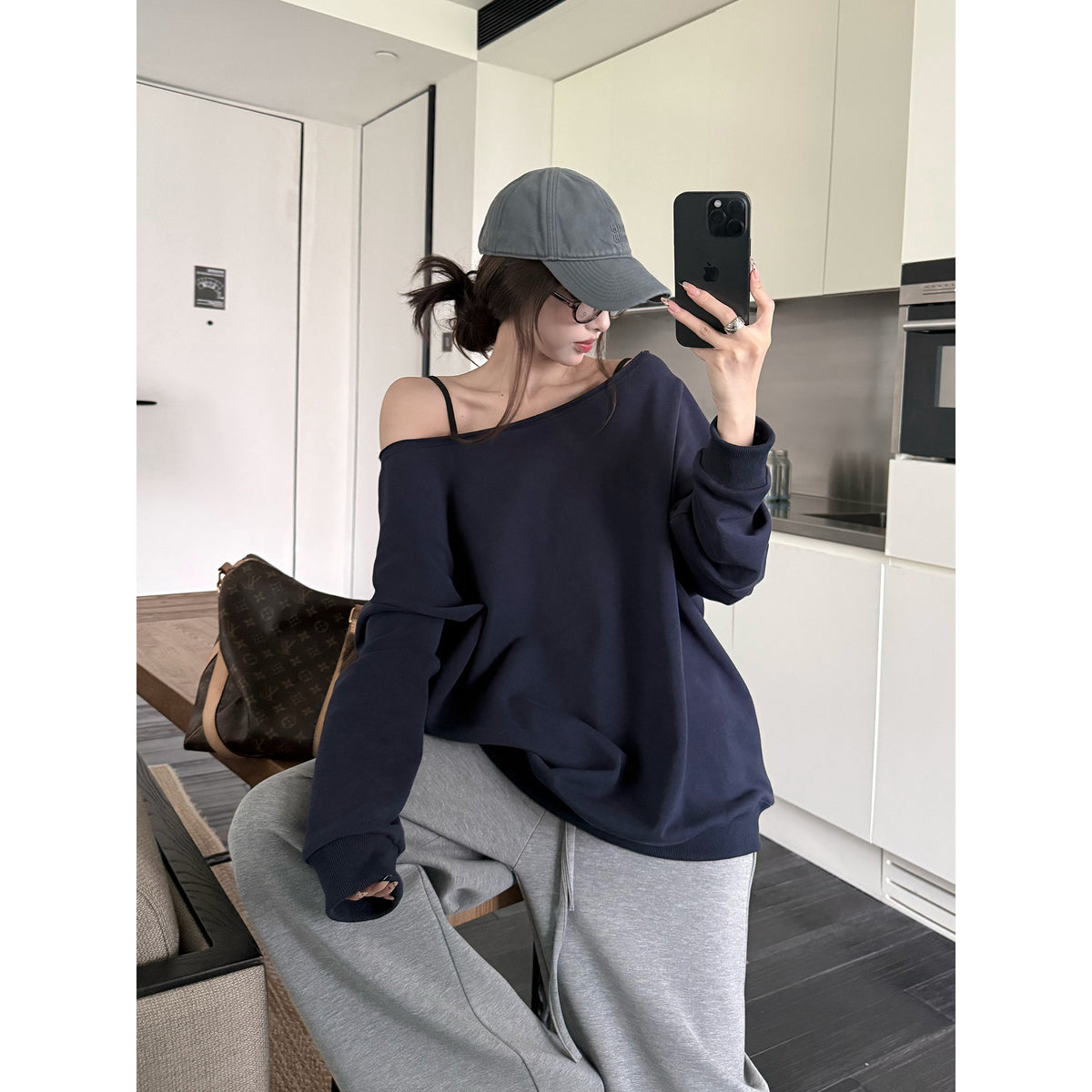 Women's Off-Shoulder Hoodie alternate view