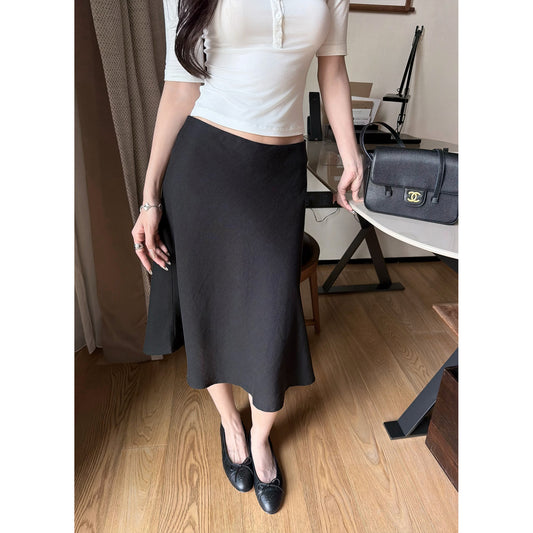 Women's Lyocell Linen-Blend Skirt front view