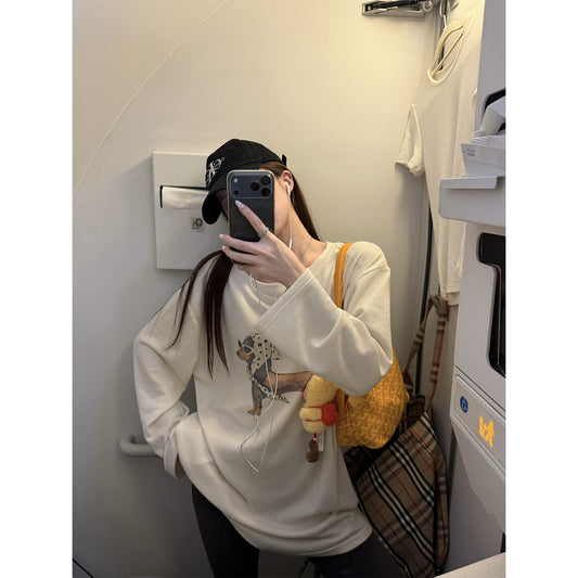 Women's Graphic Relaxed Long-Sleeve Top front view