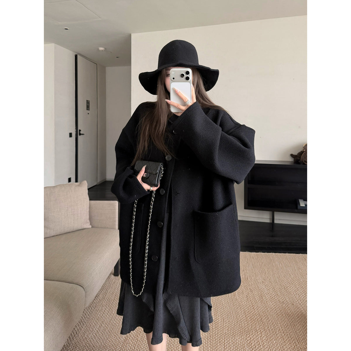 Women's Relaxed Crew-Neck Jacket front view