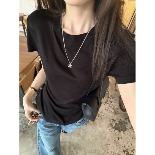 Women's Silk-Blend Lyocell T-Shirt front view
