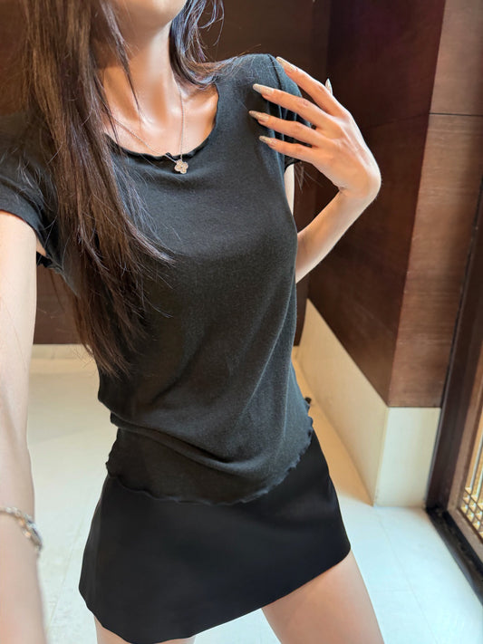 Women's Lyocell Wool-Blend Slim-Fit T-Shirt front view