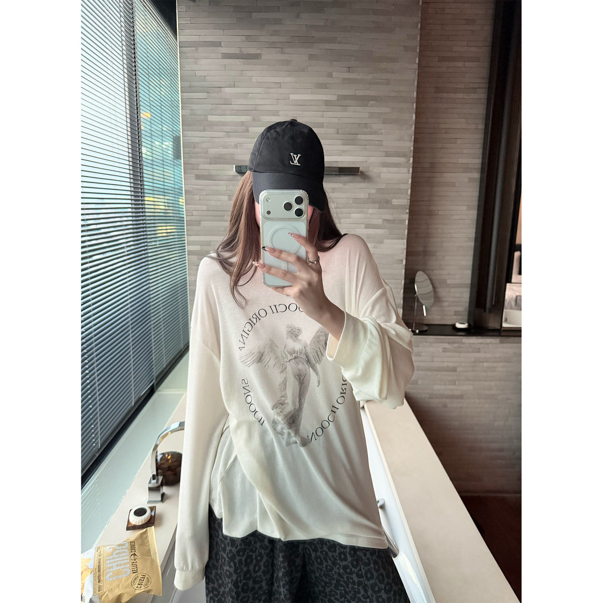 Women's Lyocell Wool-Blend Long-Sleeve Top front view