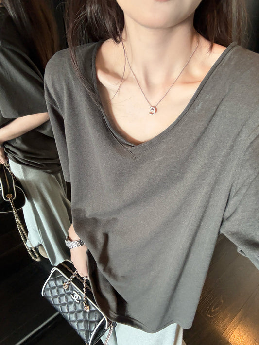 Women's Relaxed V-Neck T-Shirt front view