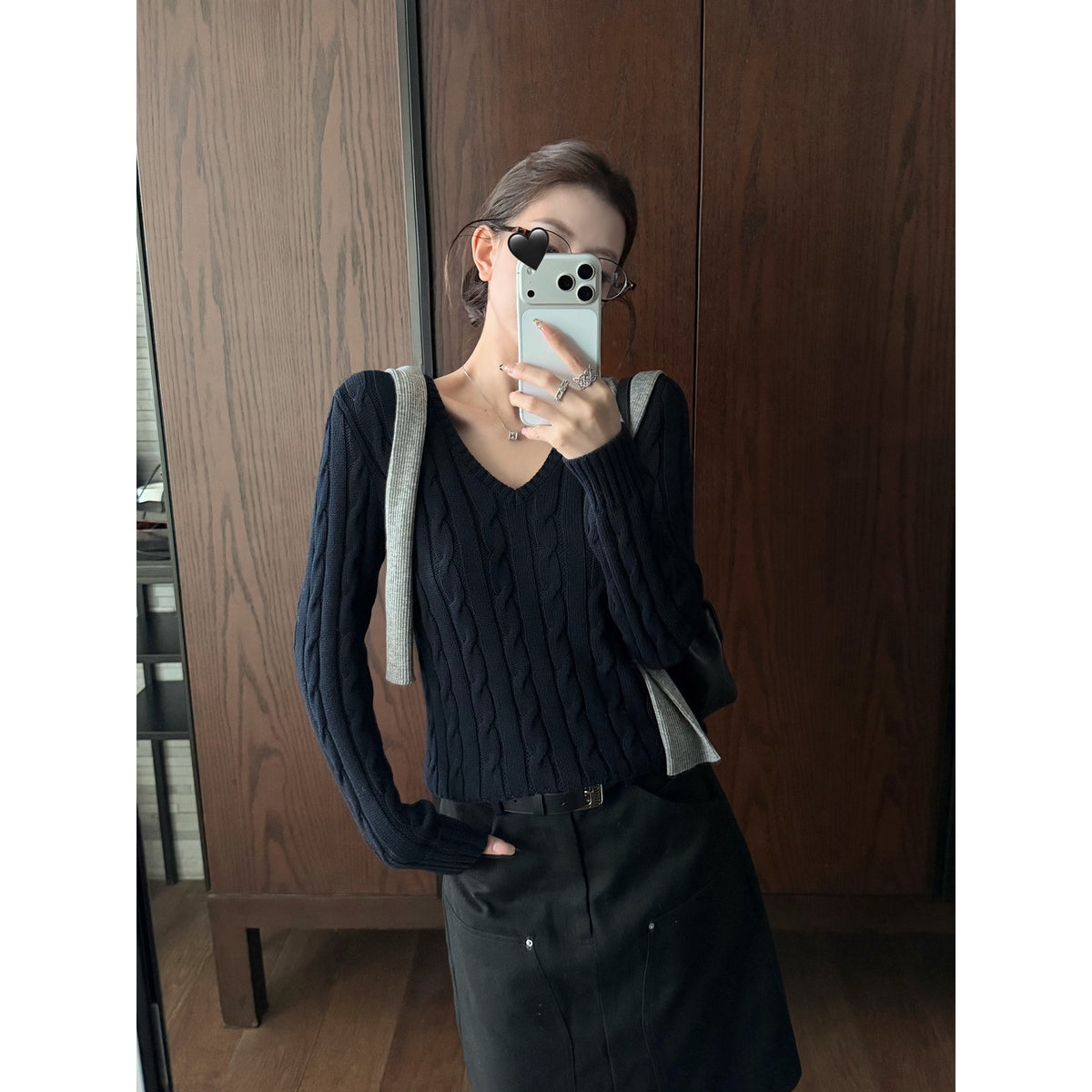 Women's V-Neck Sweater front view