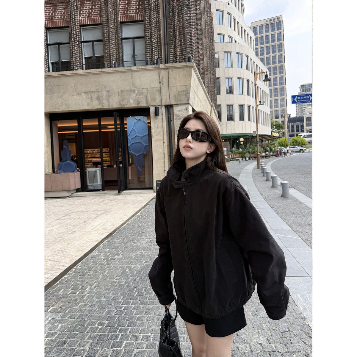 Women's Relaxed Oversized Collared Jacket main view