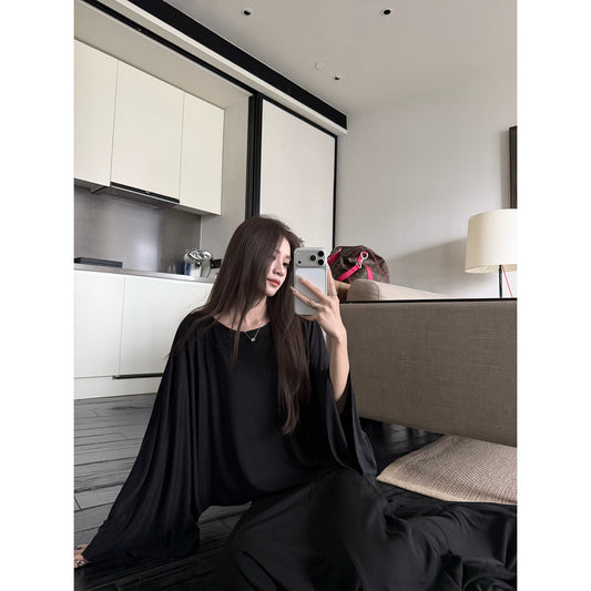 Women's Lyocell Relaxed Long-Sleeve Top front view