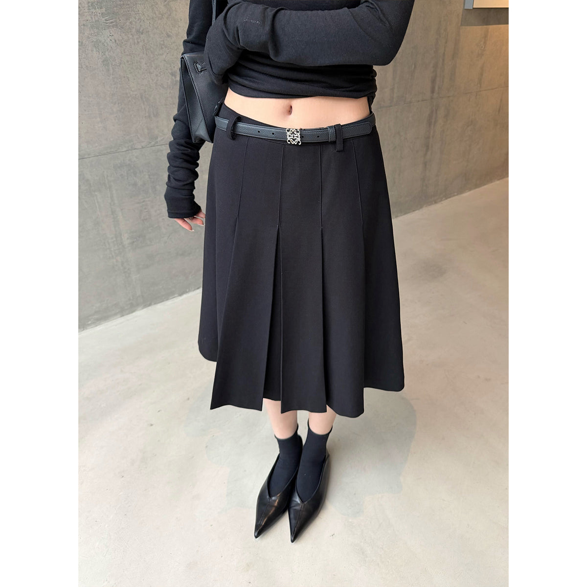 Women's Lyocell Wool-Blend Skirt front view