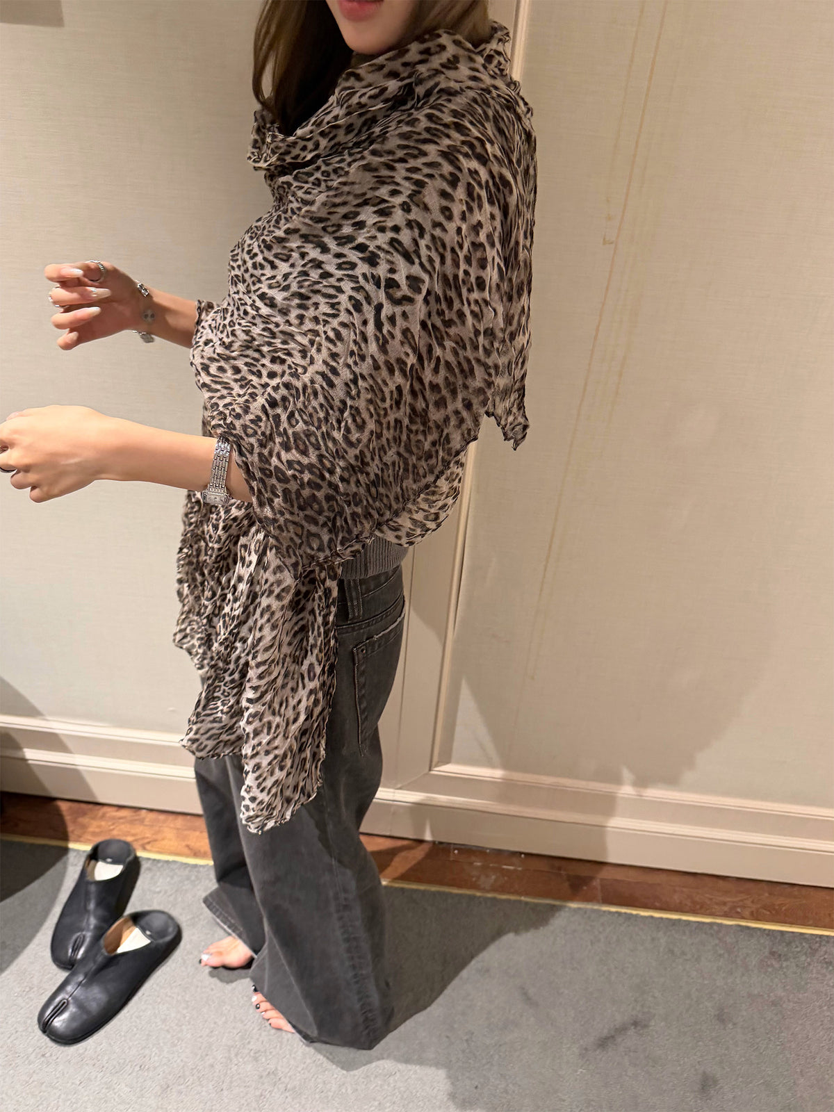 Women's Leopard-Print Wrap front view
