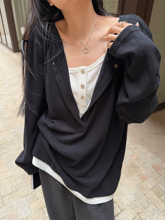 Women's Relaxed Long-Sleeve Top front view