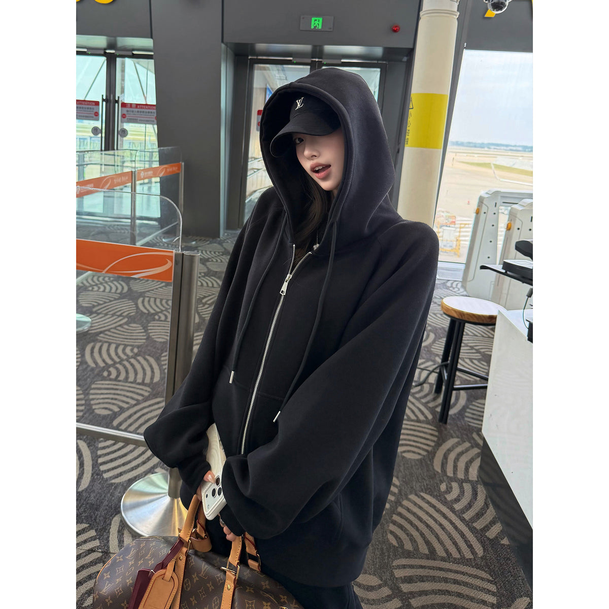 Women's Wool-Blend Hooded Jacket front view