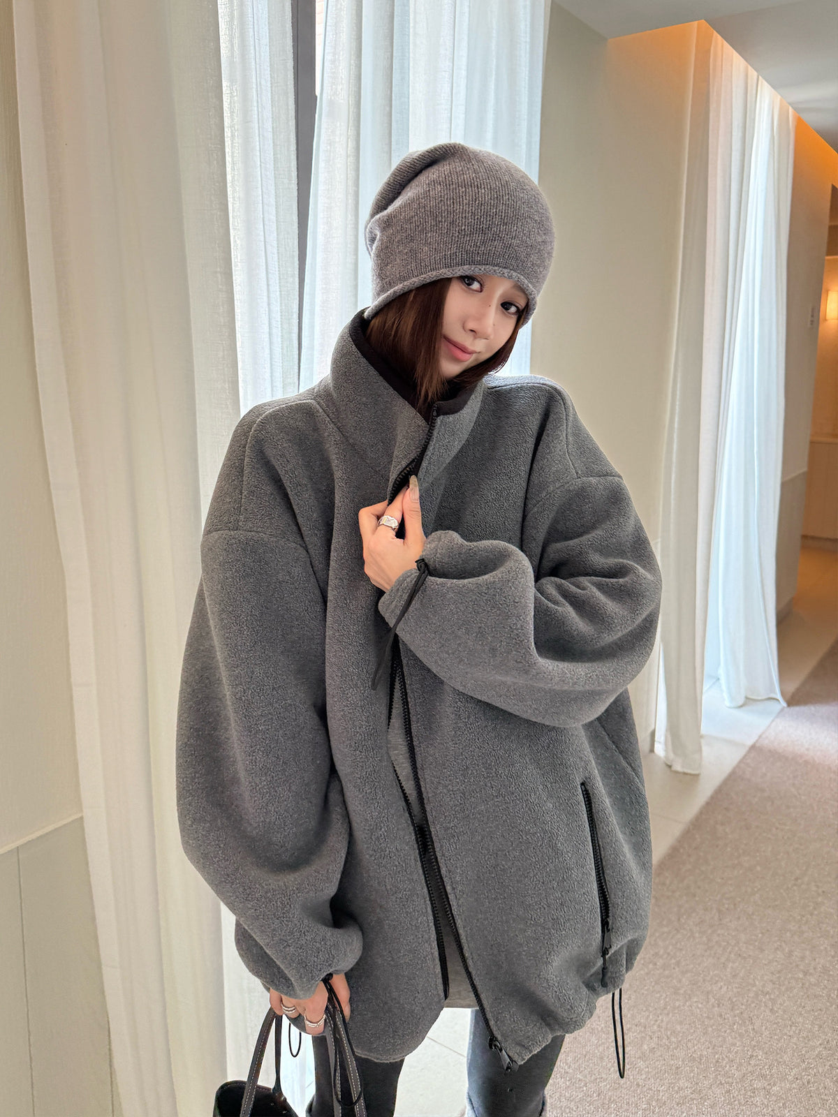 Women's Fleece Relaxed Jacket front view