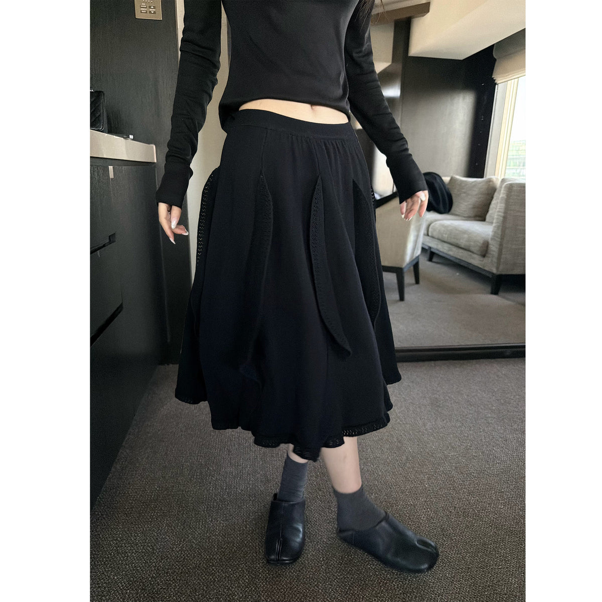 Women's Wool-Blend Relaxed Skirt front view
