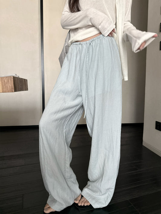 Women's Lyocell Linen-Blend Relaxed Pants front view