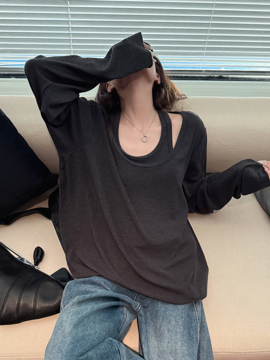 Women's Relaxed Long-Sleeve Top front view