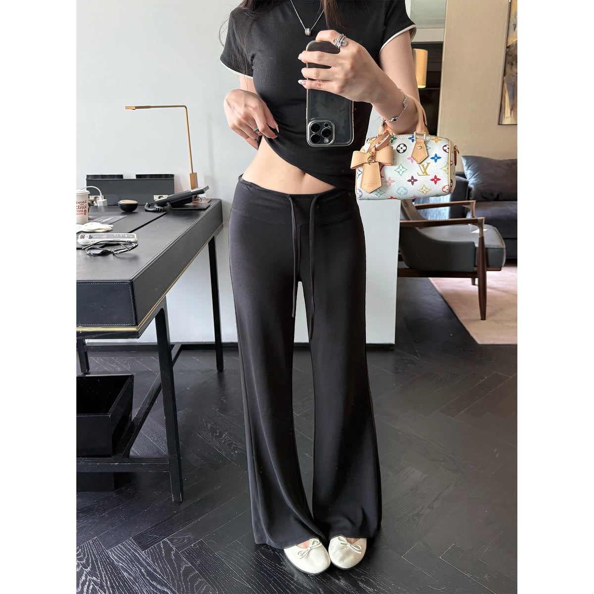 Women's Washed Flared Everyday Essential front view