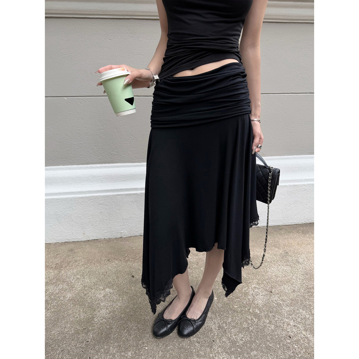 Women's Lace-Trim Relaxed Skirt front view