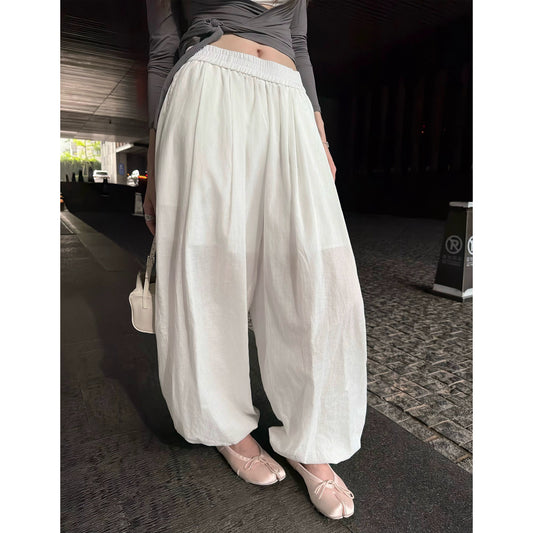 Women's Lyocell Linen-Blend Relaxed Pants front view