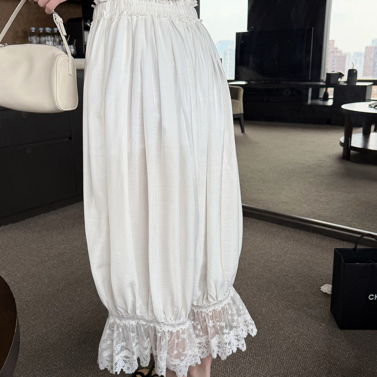 Women's Lace-Trim Pants detail view