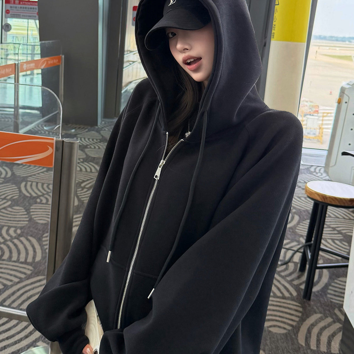 Women's Wool-Blend Hooded Jacket detail view