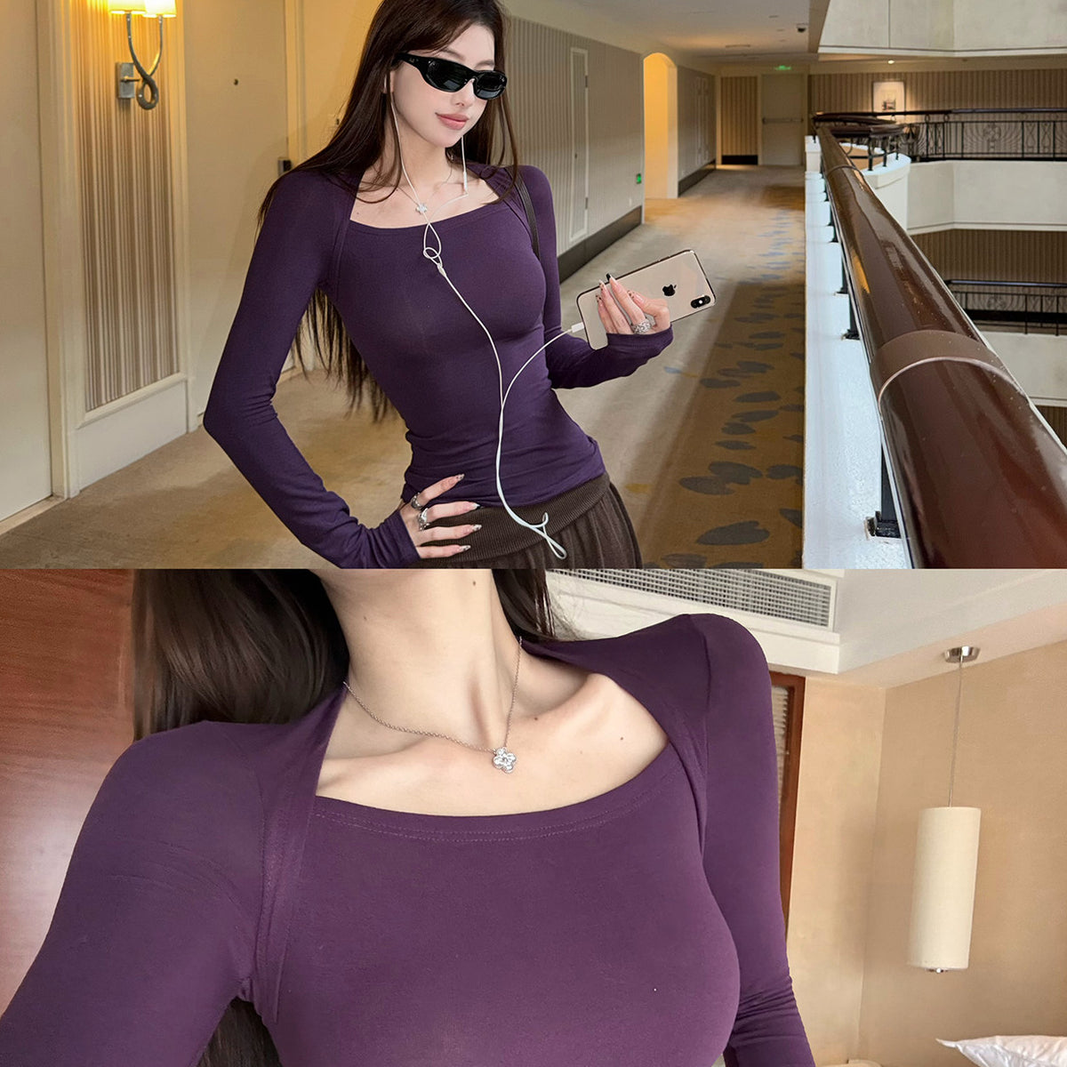 Women's Wool-Blend Long-Sleeve Top detail view