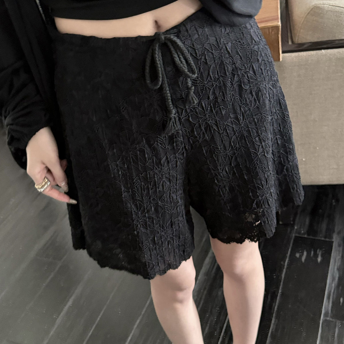 Women's Lace-Trim Shorts detail view