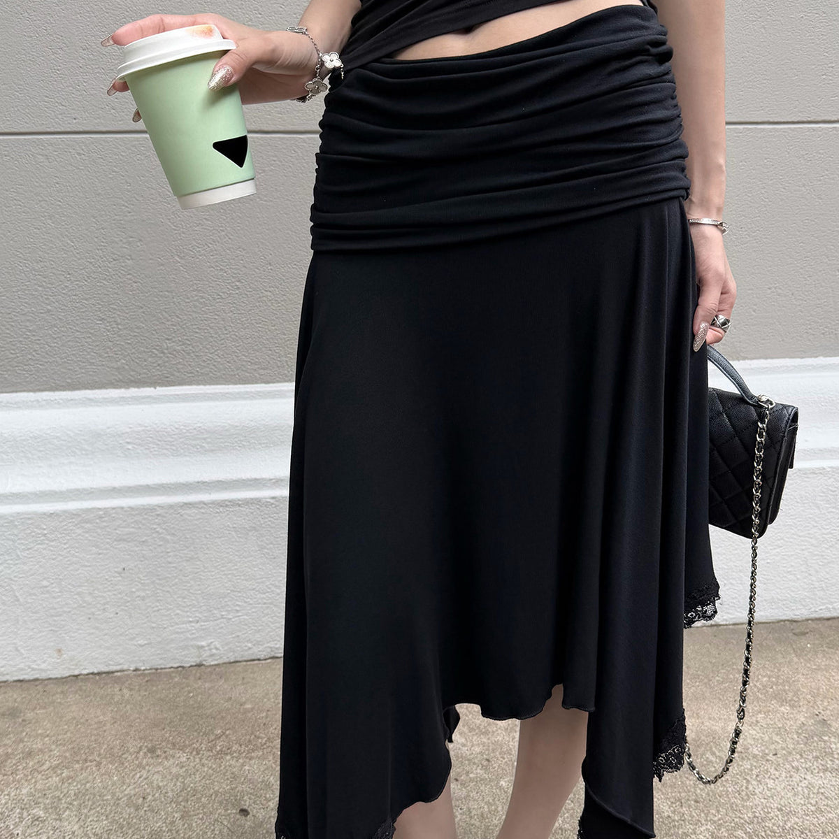 Women's Lace-Trim Relaxed Skirt detail view