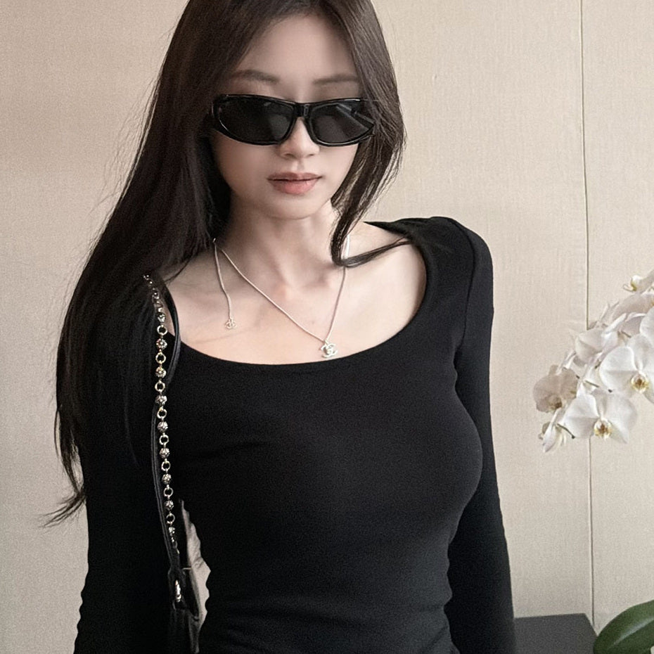 Women's Lyocell Wool-Blend V-Neck Long-Sleeve Top detail view