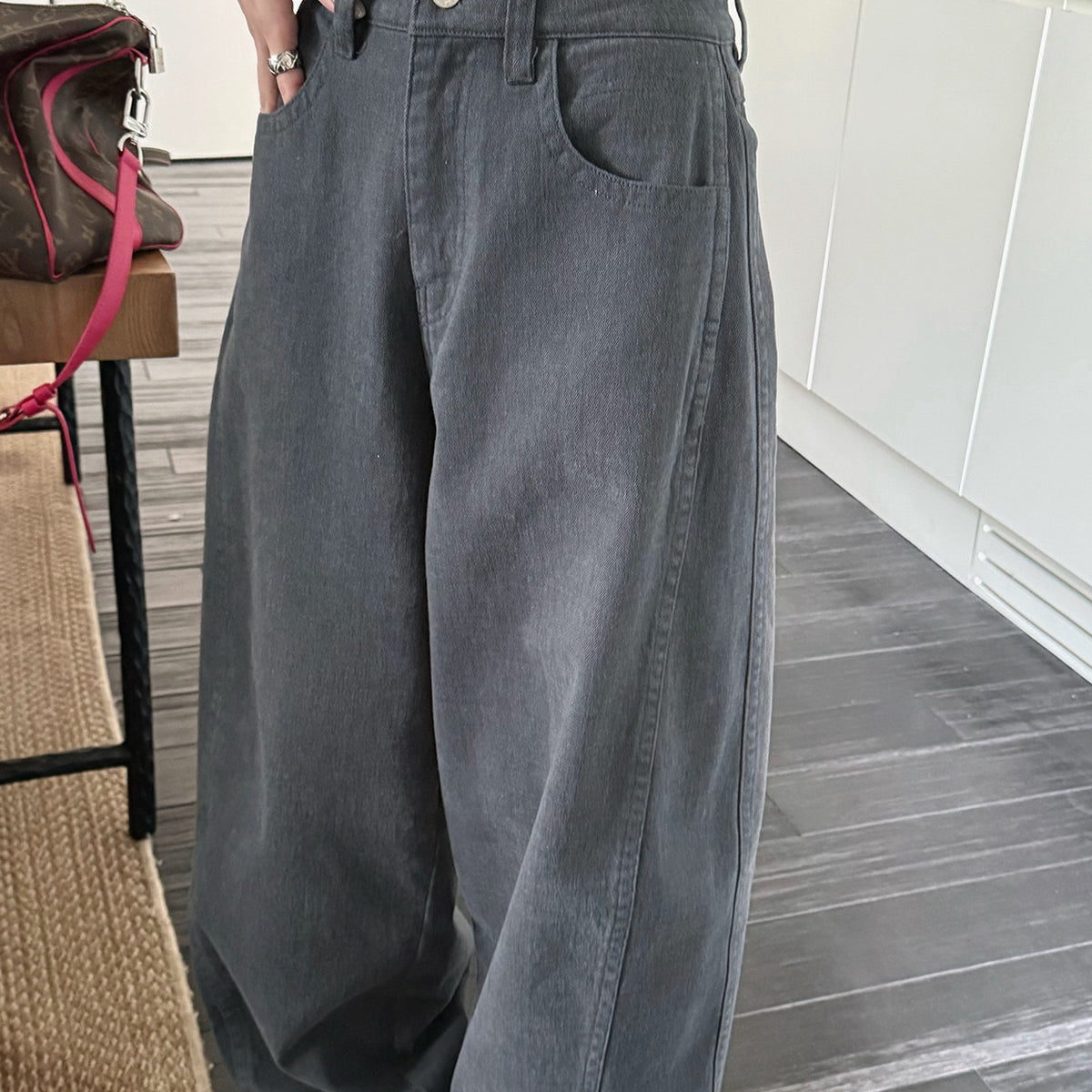 Women's Denim Wide-Leg Jeans detail view
