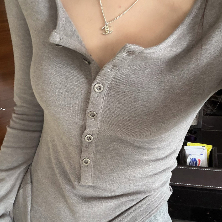 Women's Fleece-Lined Crew-Neck Long-Sleeve Top detail view