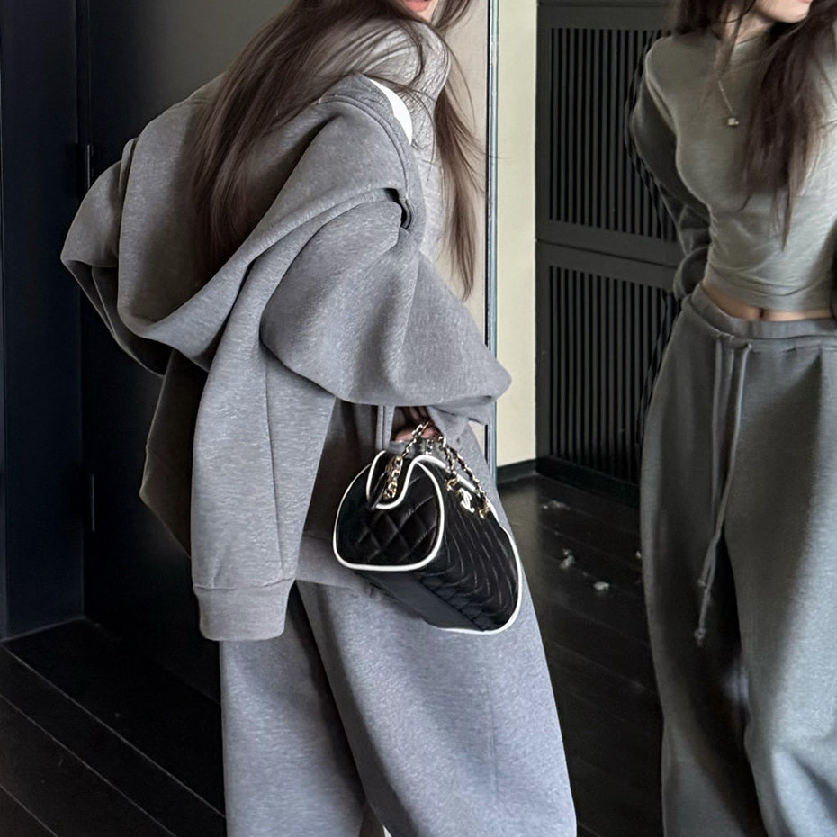 Women's Fleece-Lined Slim-Fit Hooded Sweatpants detail view
