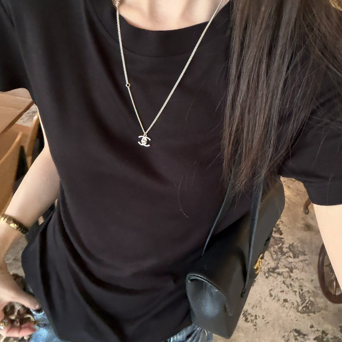 Women's Silk-Blend Lyocell T-Shirt detail view