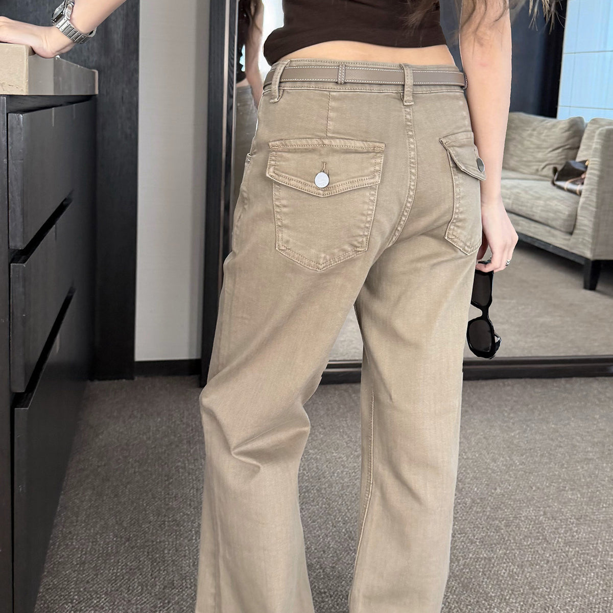 Women's Denim Flared Jeans detail view