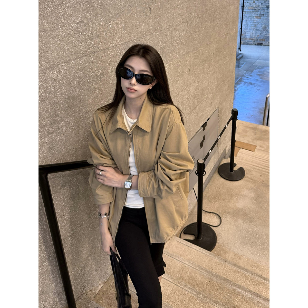 Women's Relaxed Oversized Collared Jacket alternate view