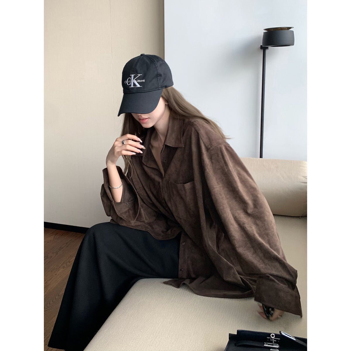 Women's Suede-Feel Relaxed Shirt alternate view