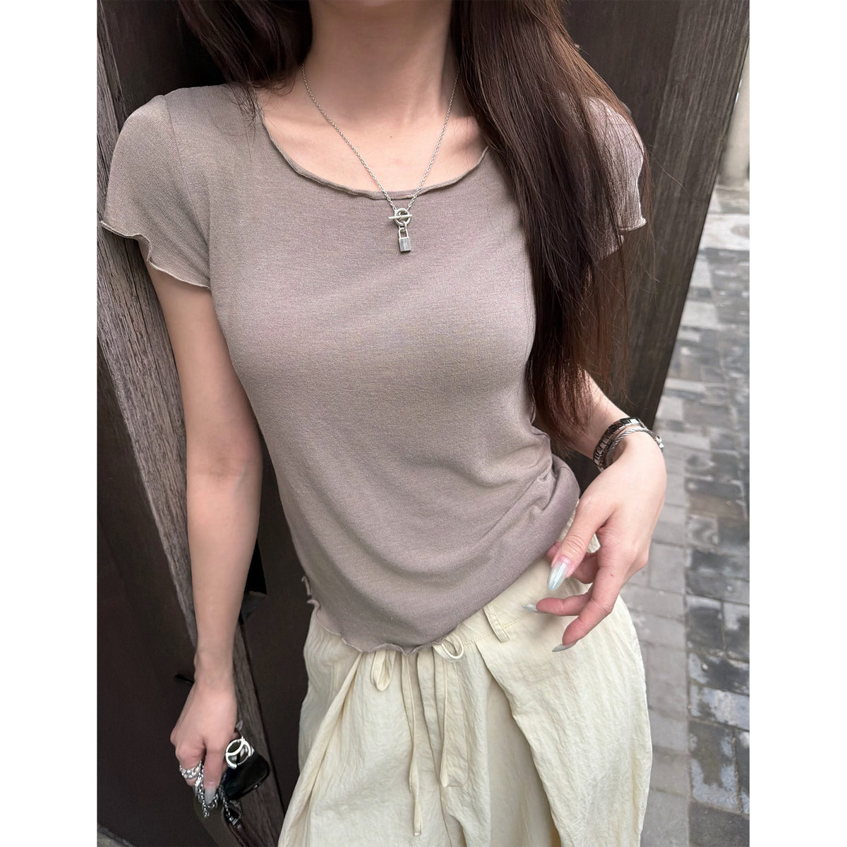 Women's Lyocell Wool-Blend Slim-Fit T-Shirt alternate view