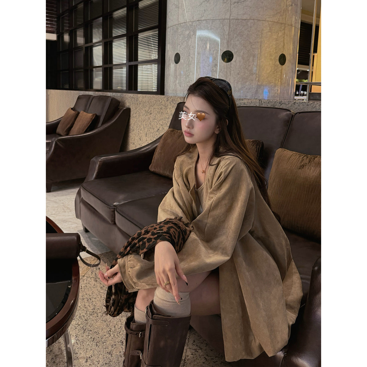 Women's Oversized Suede-Feel Balloon-Hem Jacket alternate view