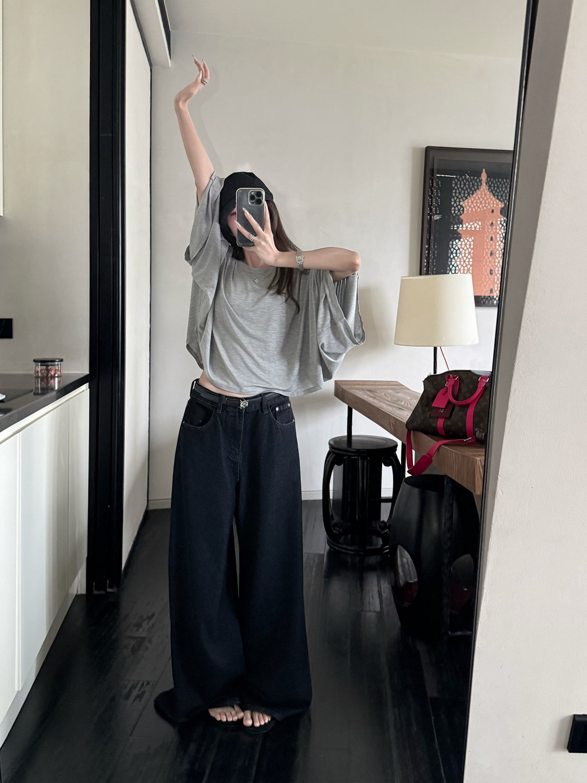 Women's Denim Wide-Leg Jeans alternate view