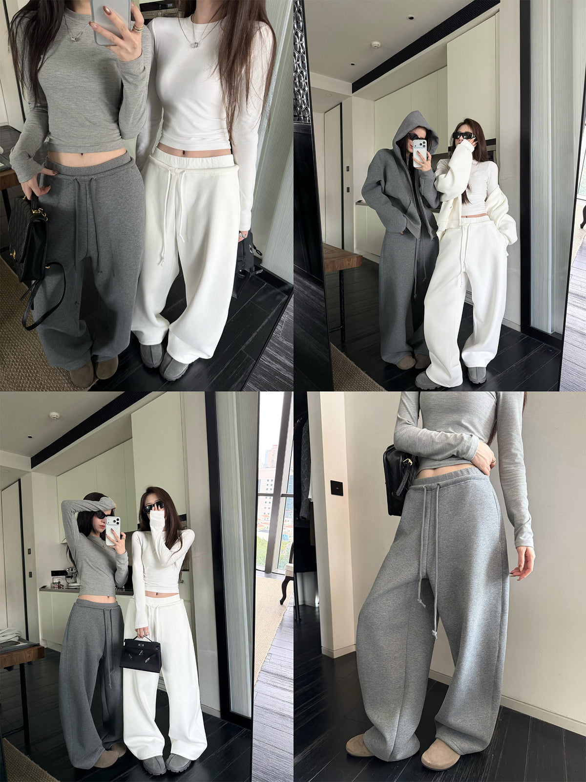 Women's Fleece-Lined Slim-Fit Hooded Sweatpants alternate view
