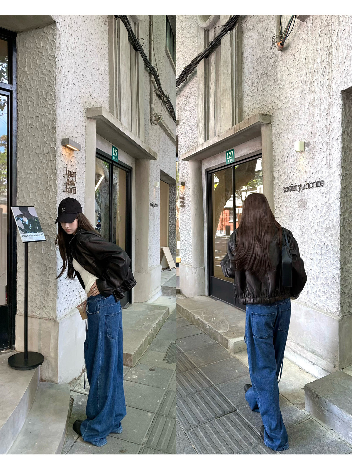 Women's Faux-Leather Collared Jacket alternate view