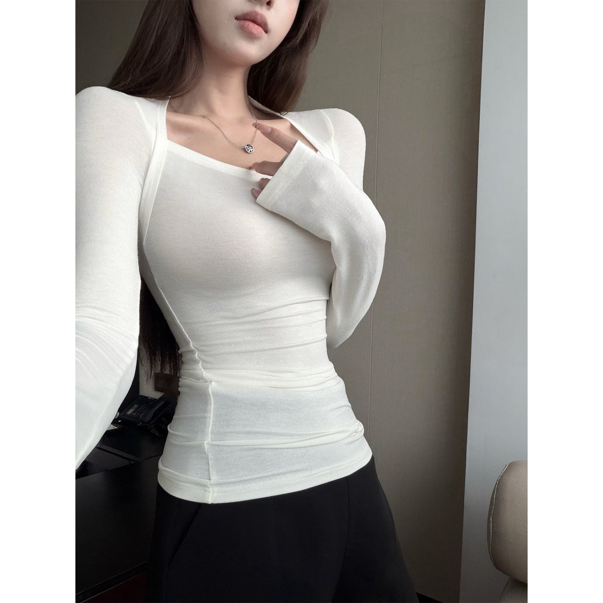 Women's Wool-Blend Long-Sleeve Top alternate view