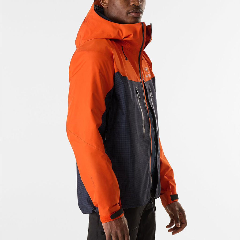 Arc'teryx Alpha Men's GORE-TEX Colorblock Shell Jacket – Sapphire Blue / Black / Phenom Orange