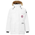 Canada Goose Expedition Women's Hooded Down Parka with Coyote Fur Trim – White