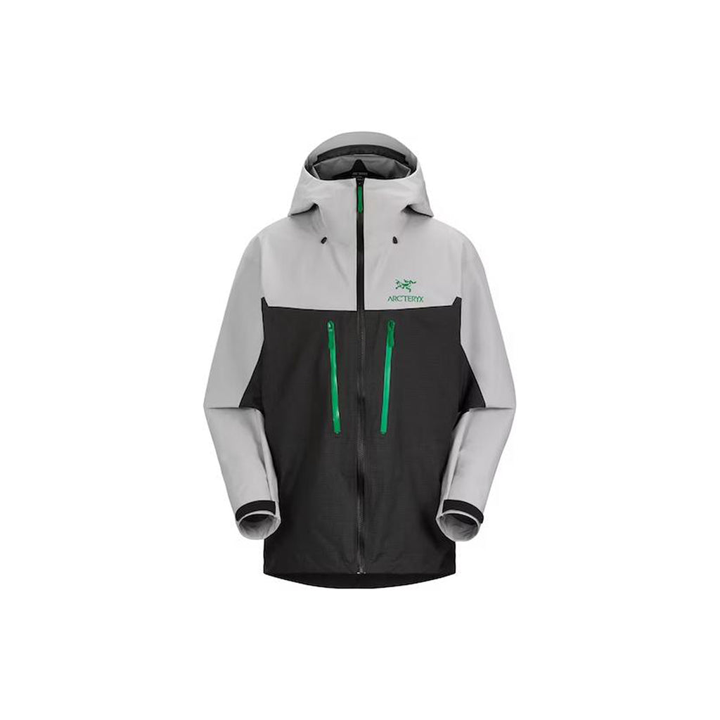 Arc'teryx Alpha Men's GORE-TEX Colorblock Shell Jacket – Black / Stealth Grey / Jungle Green