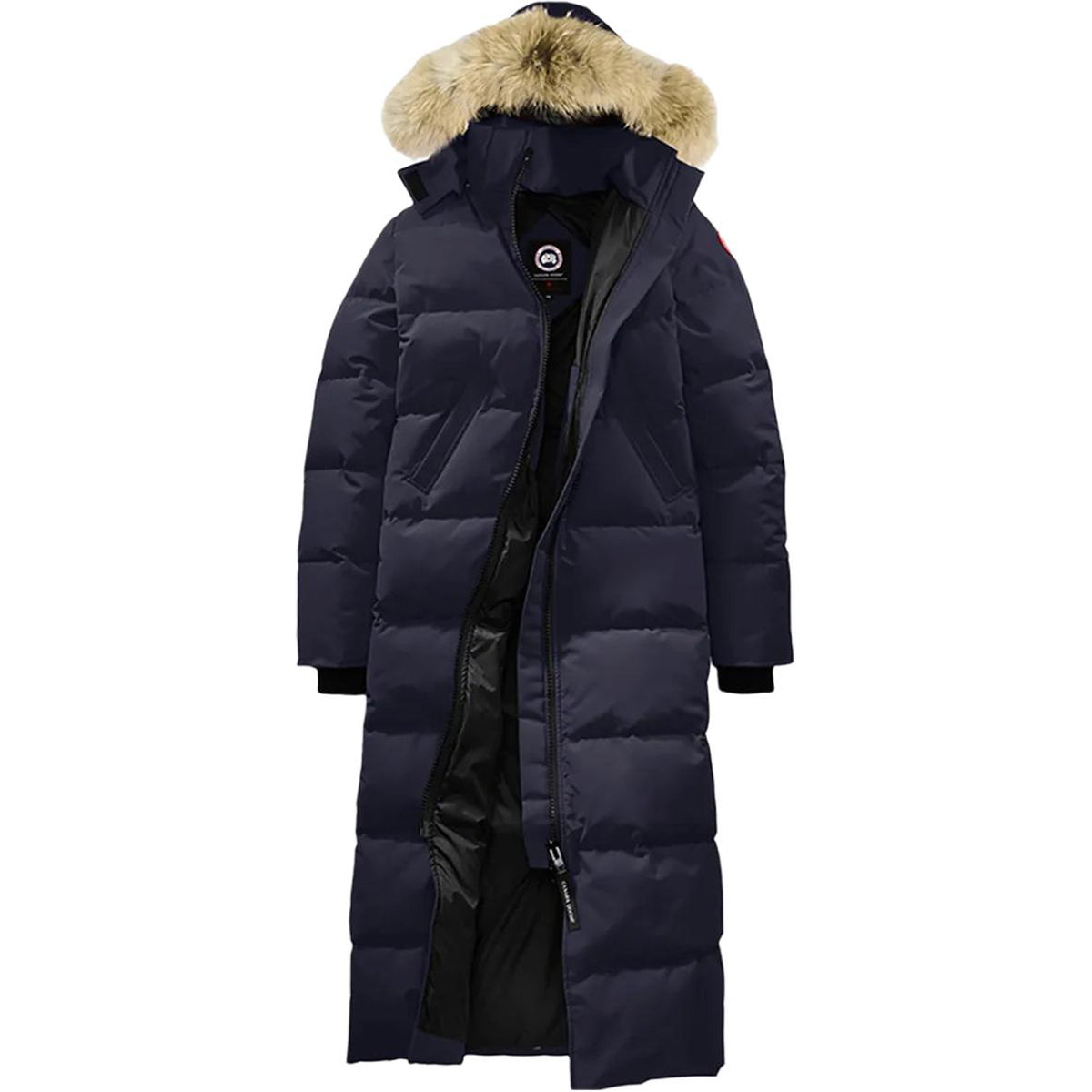 Canada Goose Mystique Women's Slim-Fit Long Duck Down Parka with Detachable Hood – Navy Blue