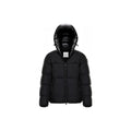 Moncler Montcla Unisex Hooded Goose Down Puffer Jacket with Logo Trim – Black