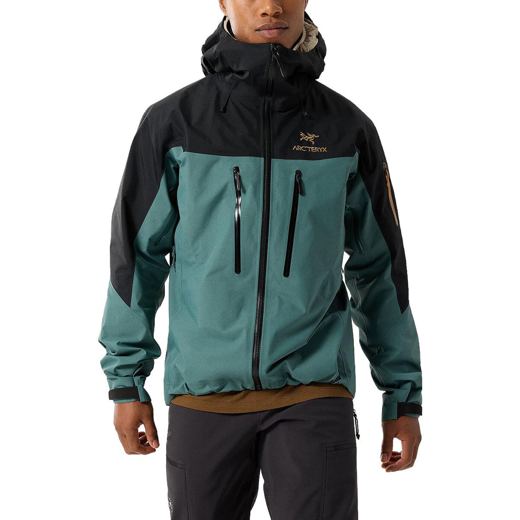 Arc'teryx Alpha SV Gen 7 Men's GORE-TEX Pro Hooded Shell Jacket – Dark Magic (Black & Green / Gold Logo)